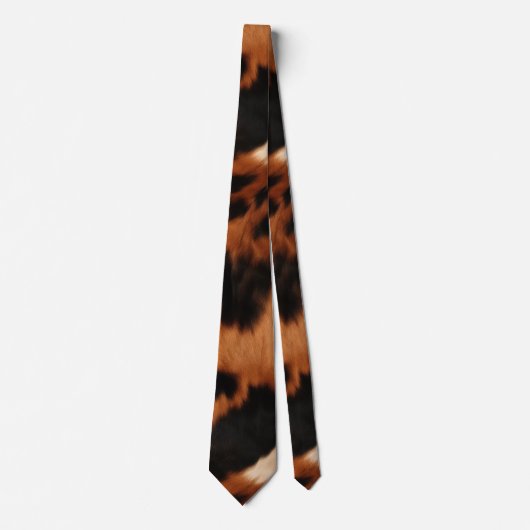 Cravate Brown Black Cream Faux Cow Print (Devant)