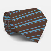 Cravate Brown Bleue Bande (Roulé)