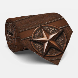 Cravate Brown Cowboy Rustique Western Country Texas Star