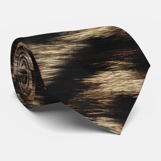 Cravate Brown d'impression de fourrure de léopard (Roulé)