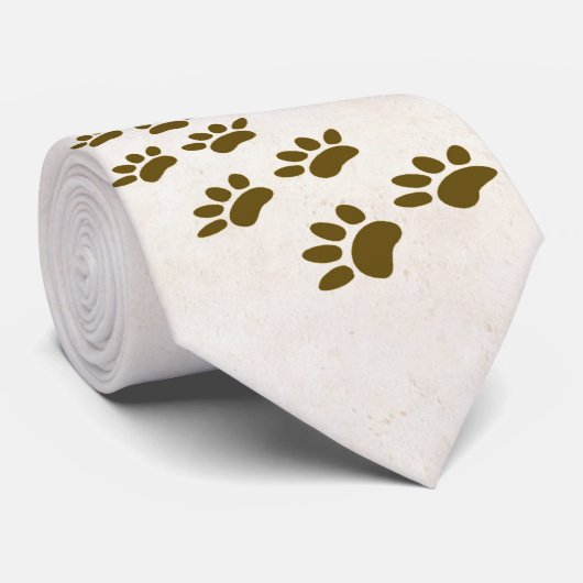 cravate Brown empreintes de pattes (Roulé)