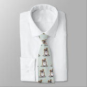 Cravate Brown en blanc anglais Bulldog Sit Joty (Attaché)