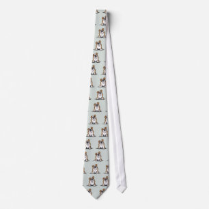 Cravate Brown en blanc anglais Bulldog Sit Joty