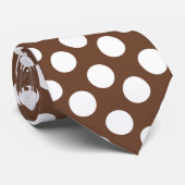 Cravate Brown et blanche de point de polka (Roulé)