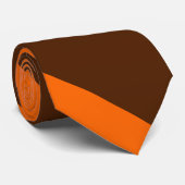 Cravate Brown et Orange Broad University Stripe (Roulé)