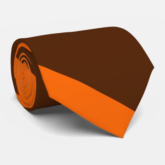 Cravate Brown et Orange Broad University Stripe (Roulé)