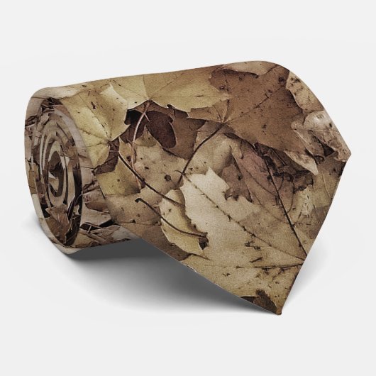 Cravate Brown fall maple leaves (Roulé)