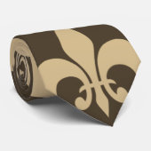 Cravate Brown Fleur de lis (Roulé)