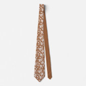 Cravate Brown Floral Pattern Custom Necktie (Devant)