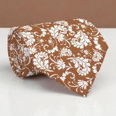 Cravate Brown Floral Pattern Custom Necktie