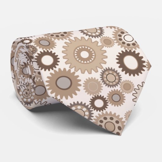 Cravate Brown Gears (Roulé)