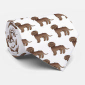 Cravate Brown Mini Goldendoodle Cute Cartoon Dog Pattern (Roulé)