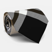Cravate Brown, noir, blanc Tartan Plaid Motif (Roulé)