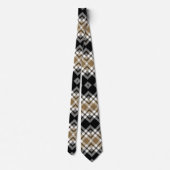 Cravate Brown, noir, blanc Tartan Plaid Motif (Dos)