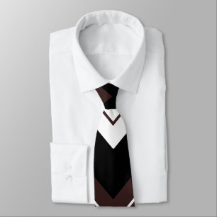 Cravate Brown noir Chevron Motif en bande