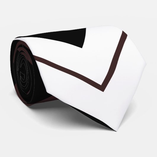 Cravate Brown noir Chevron Motif en bande (Roulé)