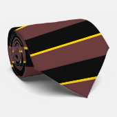 Cravate Brown noire rayée jaune (Roulé)