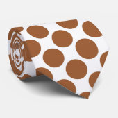 Cravate Brown Polka Dots on White Custom Necktie (Roulé)