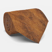 Cravate Brown Tan Faux Cuir Imprimer Mariage Groomsmen (Roulé)