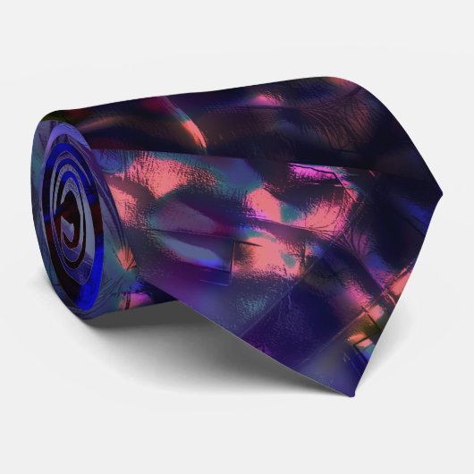 Cravate Brûlé texture rugueuse violet foncé à violet taché (Roulé)