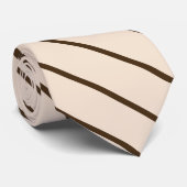 Cravate brun et crème classique diagonale rayé (Roulé)