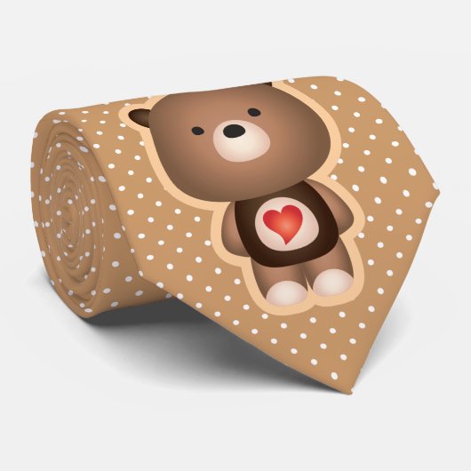 Cravate Brun mignon d'ours (Roulé)