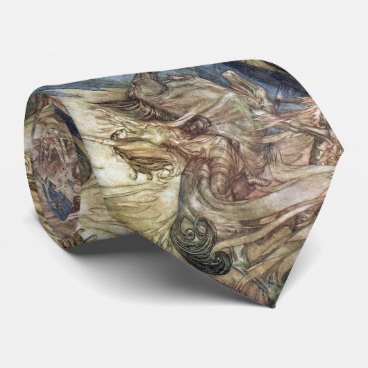 Cravate Brünnhilde et le bûcher funéraire de Siegfried (Roulé)