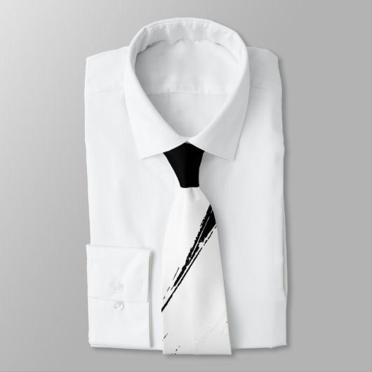 Cravate Brush blanc Stroke moderne Arrière - plan noir (Attaché)