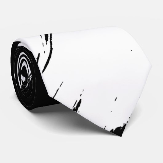 Cravate Brush blanc Stroke moderne Arrière - plan noir (Roulé)