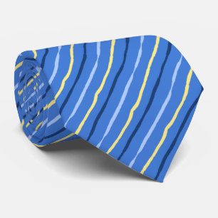 Cravate Brush Stroke Striped Soft Blue Mariage à deux côté