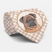 Cravate Bruxelles Griffon Smooth Painting Original Chien A (Roulé)