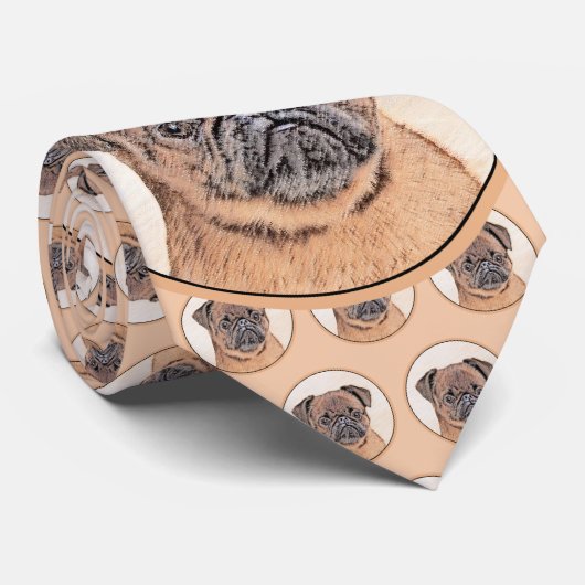 Cravate Bruxelles Griffon Smooth Painting Original Chien A (Roulé)