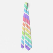 Cravate Bubblegum arc-en-ciel et bandes blanches (Dos)