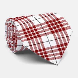 Cravate Buchanan tartan rouge blanc plaid