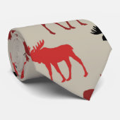 Cravate Bûcheron Rouge Noir Gris Silhouette Orignal Andoui (Roulé)