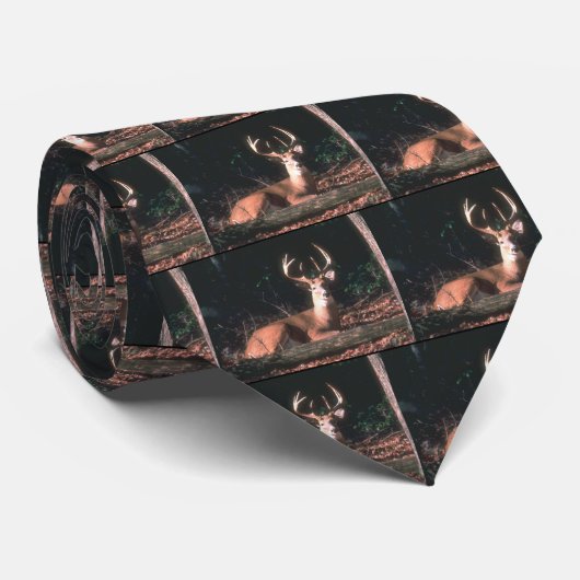 Cravate Buck Deer blanc (Roulé)