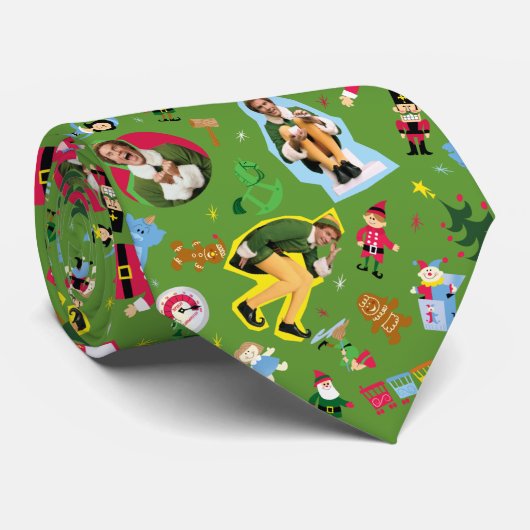 Cravate Buddy Elf et les icônes de Noël Motif (Roulé)