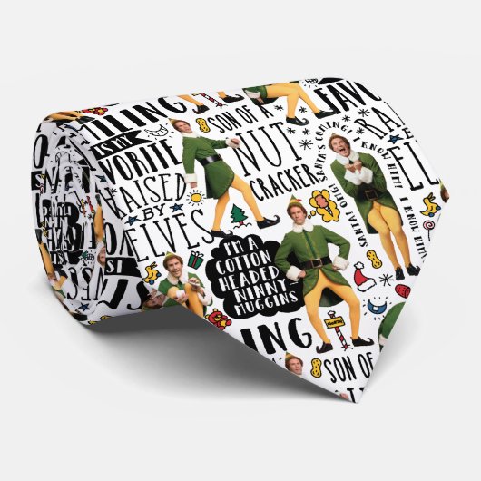 Cravate Buddy the Elf Quote Pattern (Roulé)