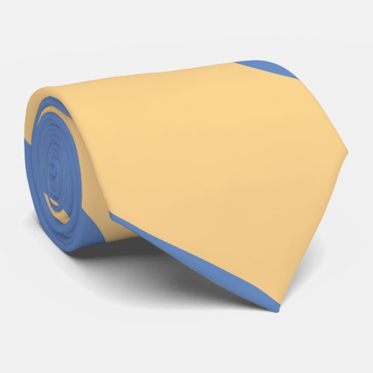 Cravate Buff et Sky Blue Large University Stripe (Roulé)