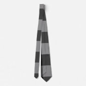 Cravate Buffalo Check Gris et Carrés noirs Plaid (Dos)