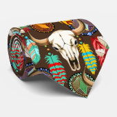 Cravate Buffalo Skull Native American Emblem (Roulé)