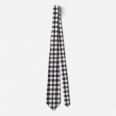 Cravate Buffle noir et blanc Plaid Checked Hommes tendance (Devant)