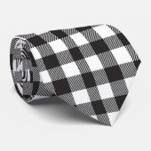 Cravate Buffle noir et blanc Plaid Checked Hommes tendance (Roulé)
