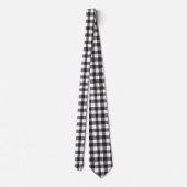 Cravate Buffle noir et blanc Plaid Checked Hommes tendance (Dos)