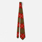 Cravate Buffle rouge noir vert or Plaid Holiday (Dos)