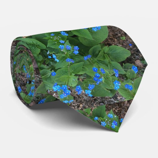 Cravate Bugloss Sibérien - bleu et vert - ECHO IMPRIMER (Roulé)
