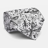 Cravate Bugs de Doodle sur bleu foncé (Roulé)