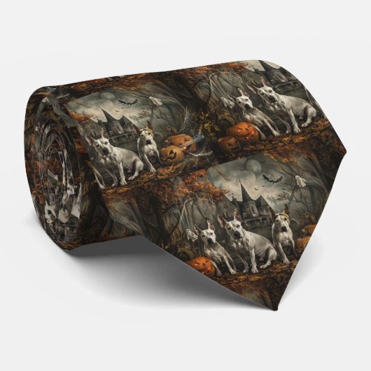 Cravate Bull Terrier Halloween Night Doggy Délice (Roulé)