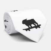 Cravate Bulldog on a skateboard - Choose background color (Roulé)