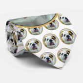 Cravate Bulldog Painting - Joli art original chien (Roulé)